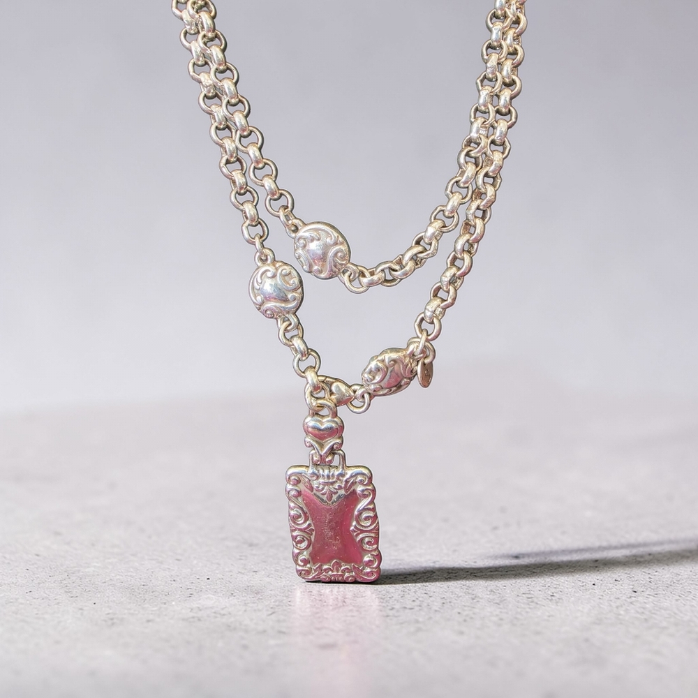 Brighton Victorian Style Silver Plated 32” Necklace